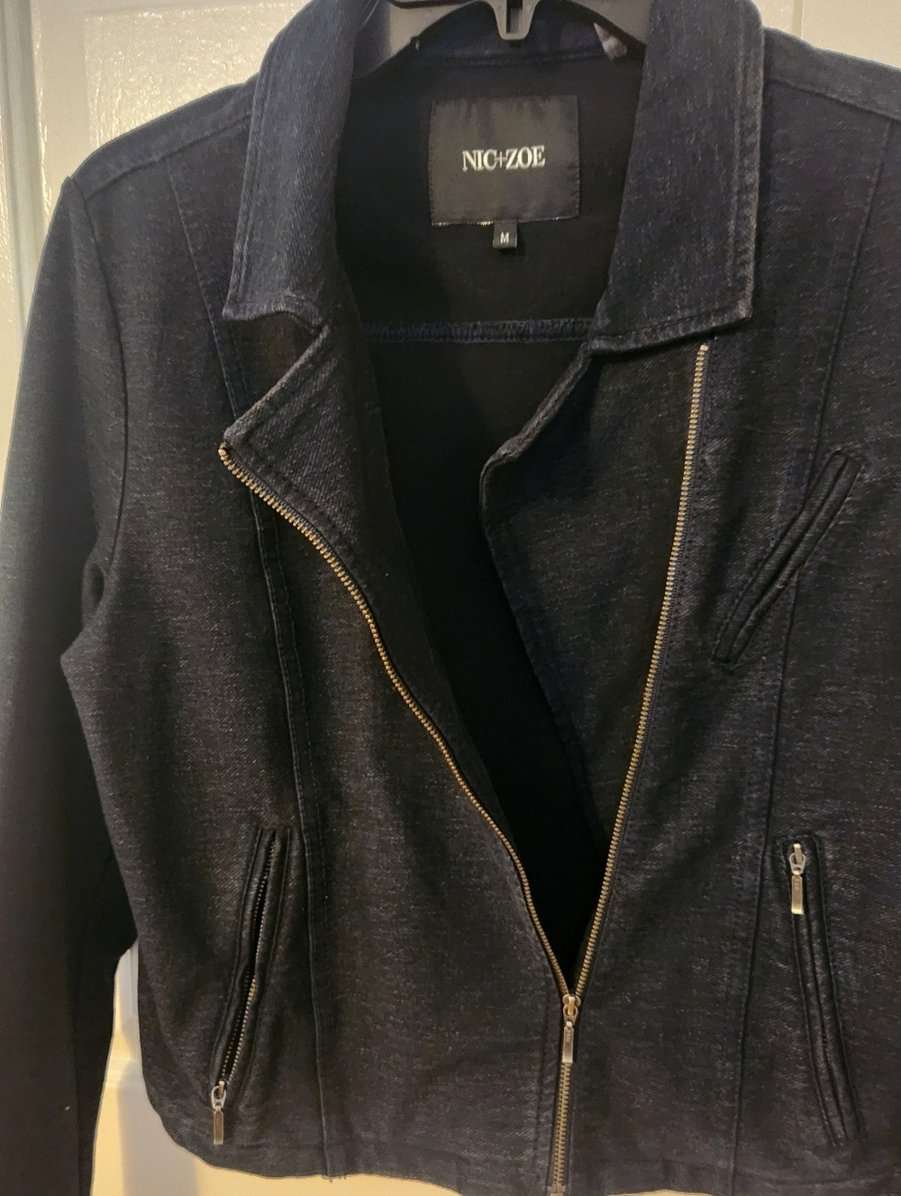 Nic+Zoe Women's Black Asymmetrical Zip Jacket - Picture 3 of 11